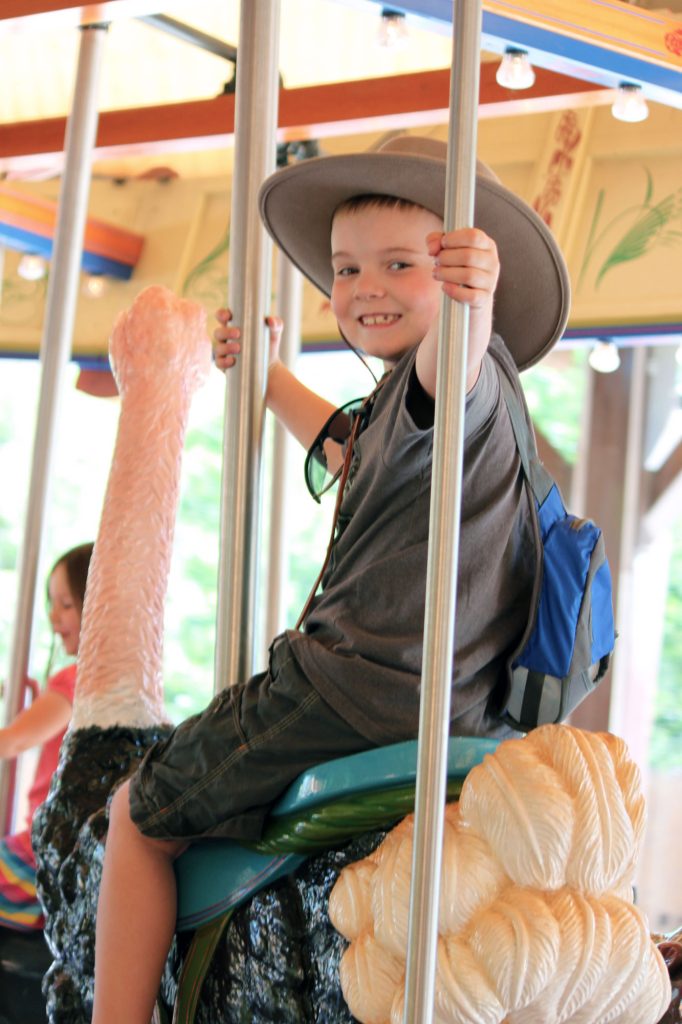 ARH on the Hogle Zoo Carousel.