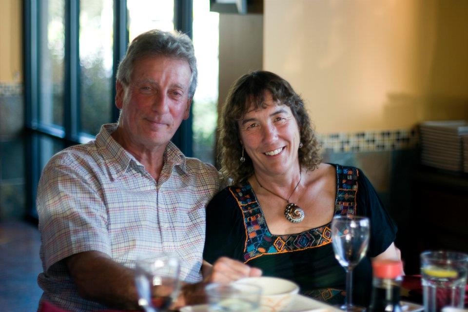 Author Cas Peace and her husband Dave at the hibachi grilll for dinner after the Rhemalda Publishing Got Stories Conference in Salt Lake City, Utah.