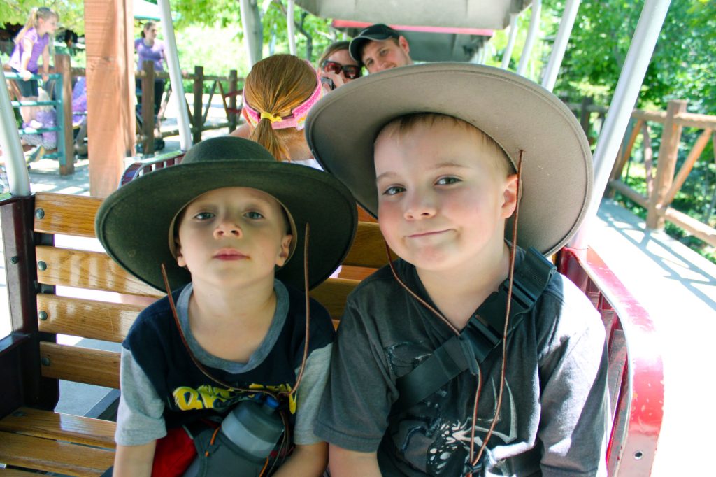 ARH and DEH plum tuckered out on the Zoo train.