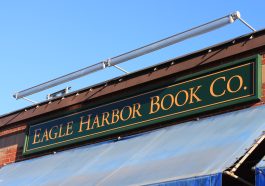 The sign at Eagle Harbor Book Company in Eagle Harbor, Washington.