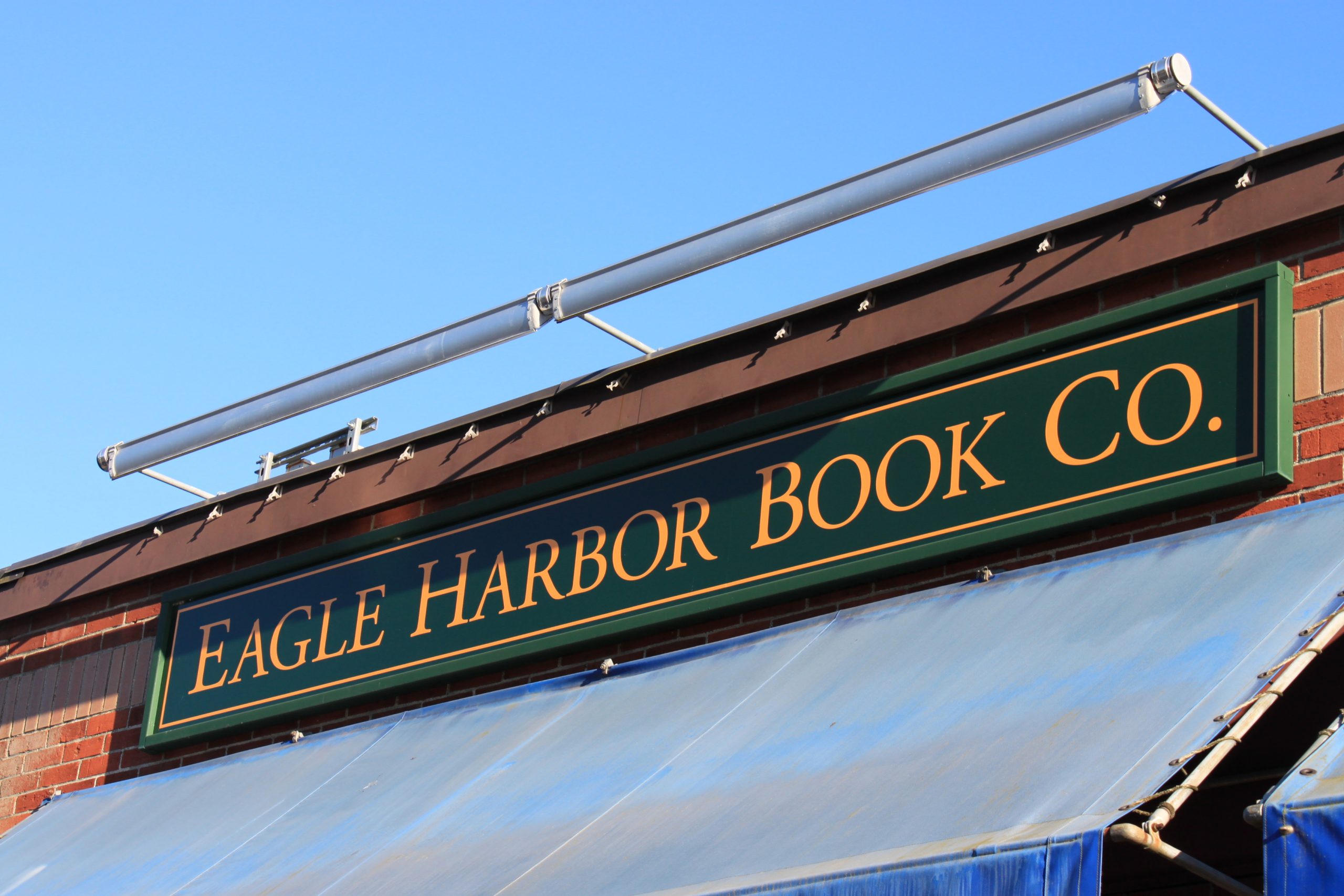 The sign at Eagle Harbor Book Company in Eagle Harbor, Washington.