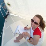 Emmaline Hoffmeister on the sailboat in 2009.