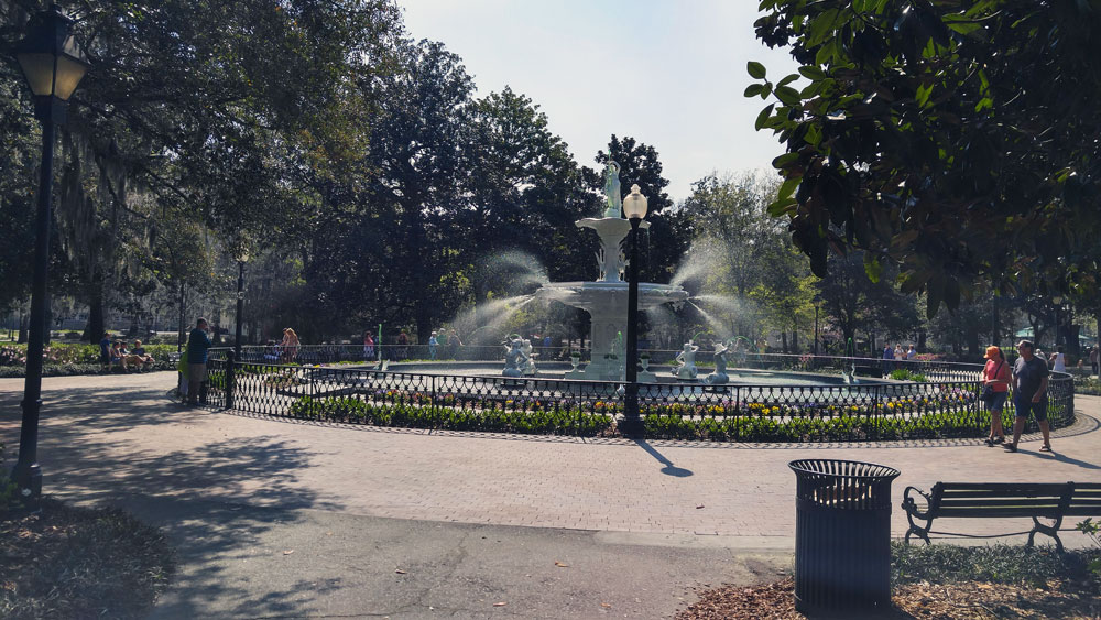 Fountain at Forsyth Park in Savannah Georgia.