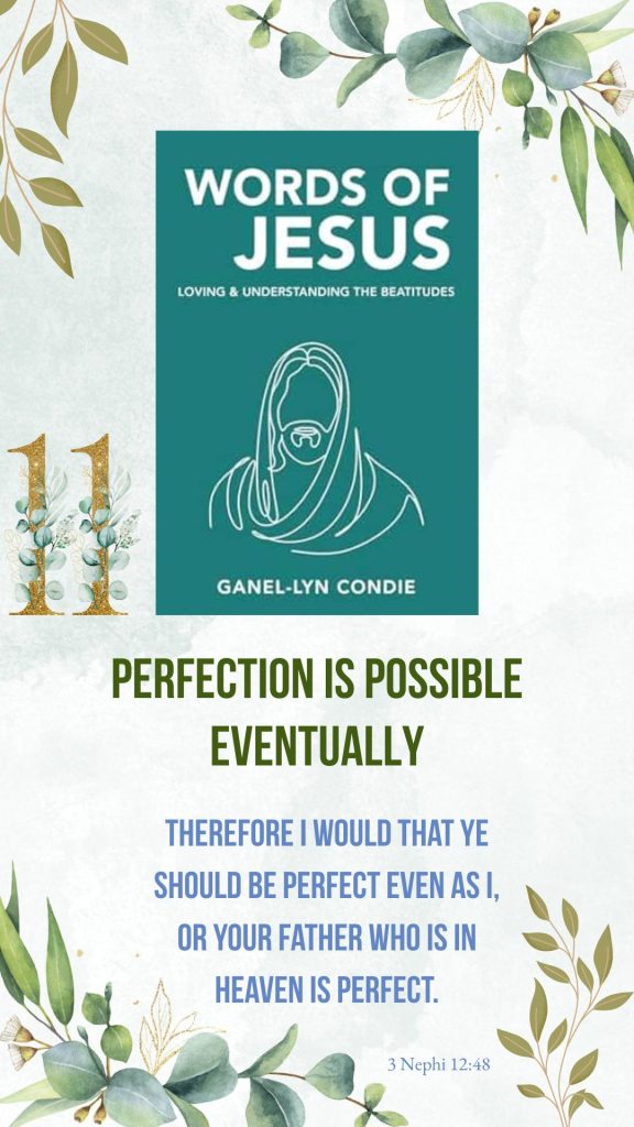 Words of Jesus by Ganel-Lyn Condie - Image 11 of book promotion images identifying the Beatitudes and the associated scripture.