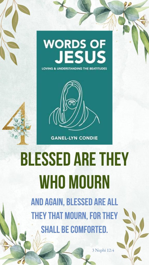 Words of Jesus by Ganel-Lyn Condie - Image 4 of book promotion images identifying the Beatitudes and the associated scripture.