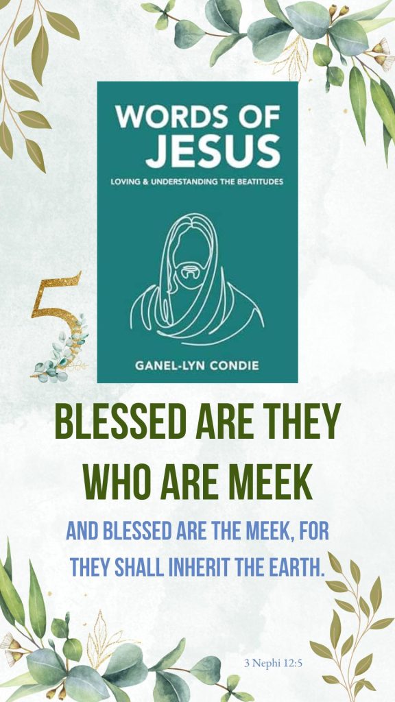 Words of Jesus by Ganel-Lyn Condie - Image 5 of book promotion images identifying the Beatitudes and the associated scripture.